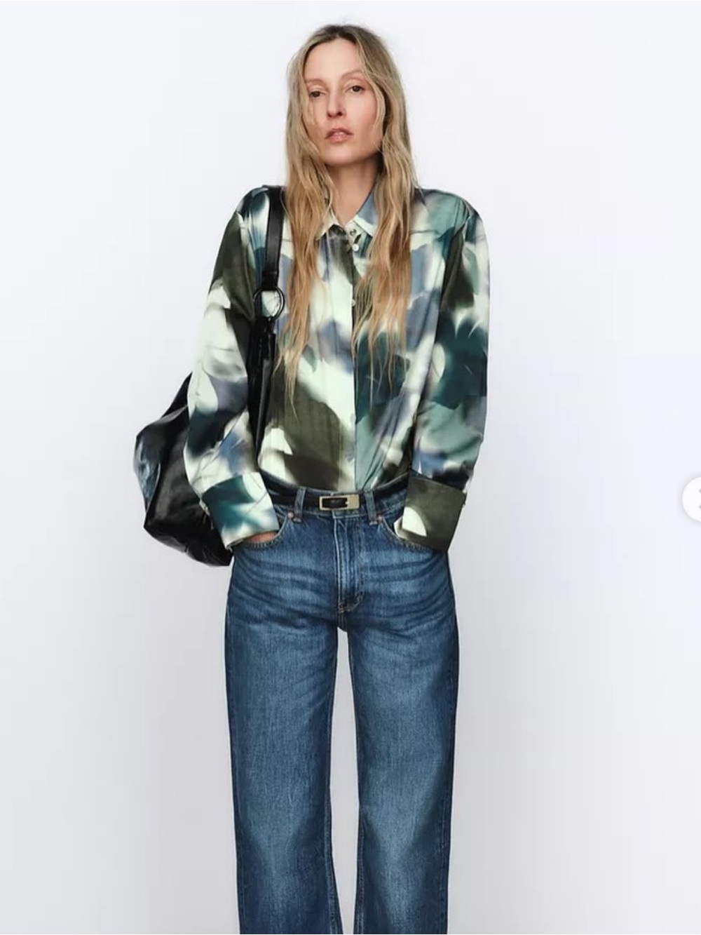 Zara Satin Effect Printed Shirt - NWT
